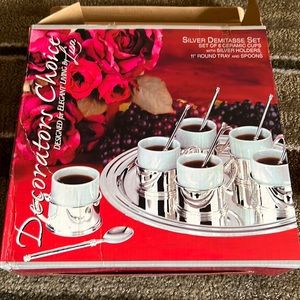 Vintage silver demitasse set
